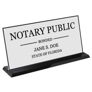 Florida Personalized Notary Public Display Sign