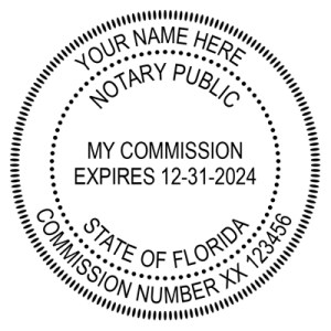 Florida Round Self-Inking Notary Stamp